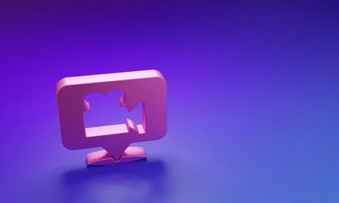 Pink Camera and location pin icon isolated on purple-blue background. Minim.. Stock Illustration