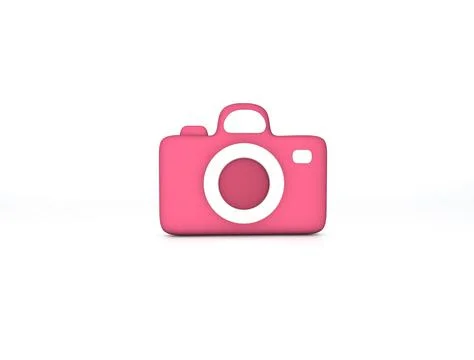 Pink Camera for Girls Camera Light Colored Illustration on white Bg 3d render Illustrazione stock
