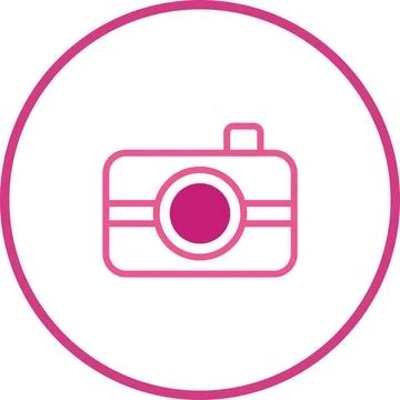 Pink Camera Icon Graphic Design for Photography Enthusiasts and Creative Pr.. Stock Illustration