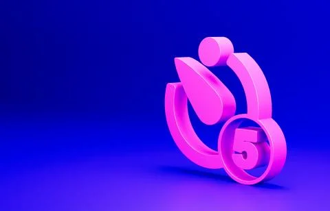 Pink Camera timer icon isolated on blue background. Photo exposure. Stopwatch Stock-Illustration