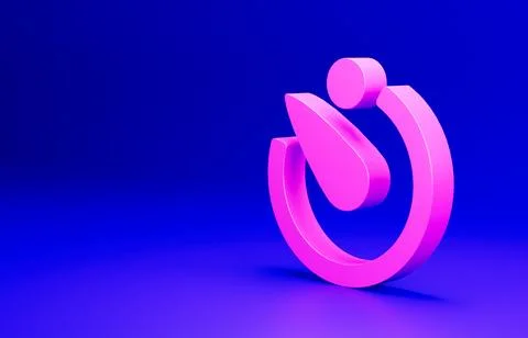 Pink Camera timer icon isolated on blue background. Photo exposure. Stopwatch 스톡 일러스트