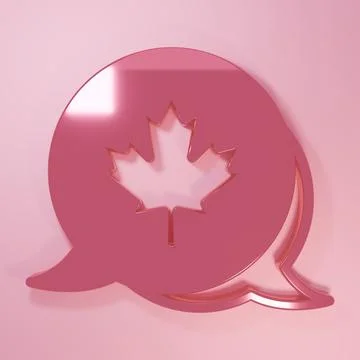 Pink Canadian maple leaf icon isolated on pink background. Canada symbol ma.. Stock Illustration