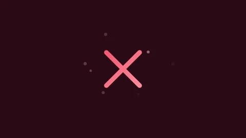 Pink Cancel Symbol Animation on Dark Background Видео 343780832