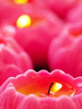 Pink candles Foto stock