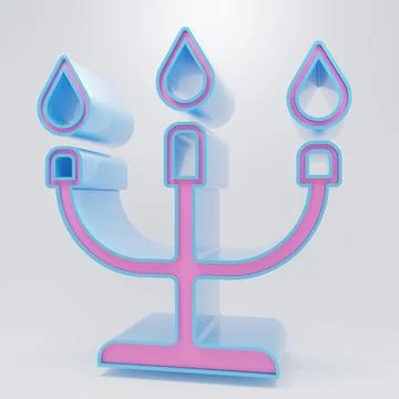 Pink Candlestick icon isolated on grey background. Happy Valentines day. Mi.. Stock Illustration