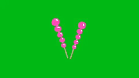 Pink Candy Animation on Green Screen Видео 345096591