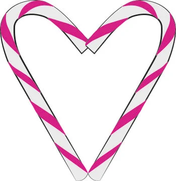 PINK CANDY CANE (Cartoon vector graphic icon candy pink cane Christmas holiday) Stock Illustration