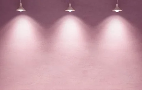 Pink candy color plaster wall with lamp Illustrazione stock
