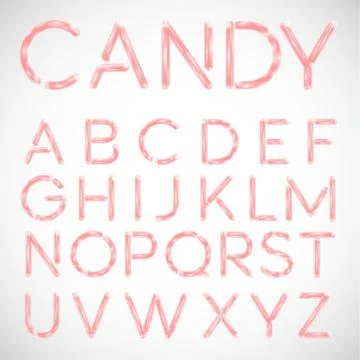 Pink candy font, vector. Stock Illustration