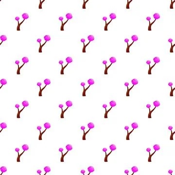Pink candy lollipop tree pattern on white background Illustrazione stock