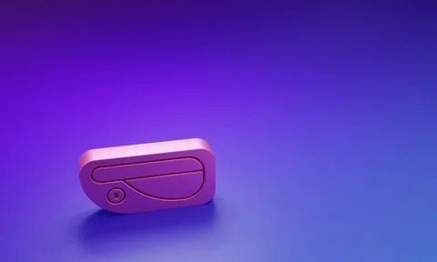 Pink Car door handle icon isolated on purple-blue background. Minimalism co.. Stock Illustration