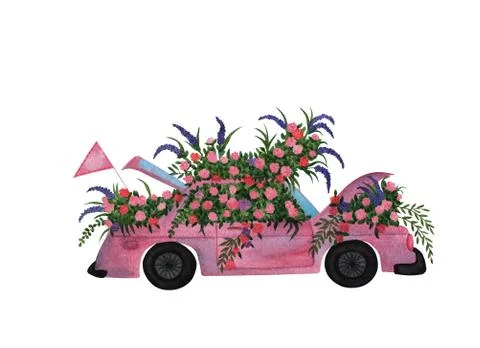 Pink car Illustrazione stock