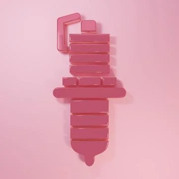 Pink Car spark plug icon isolated on pink background. Car electric candle. .. Stock Illustration