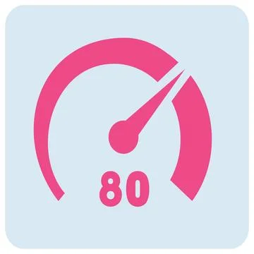Pink car speedometer speed indicator vector icon Stock Illustration