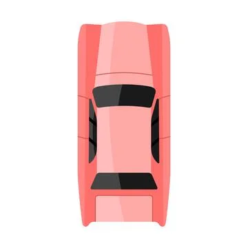 Pink car top view vector illustration Stock Illustration