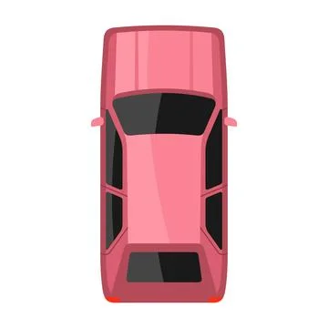 Pink car top view vector illustration Stock Illustration