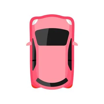 Pink car top view vector illustration Illustrazione stock