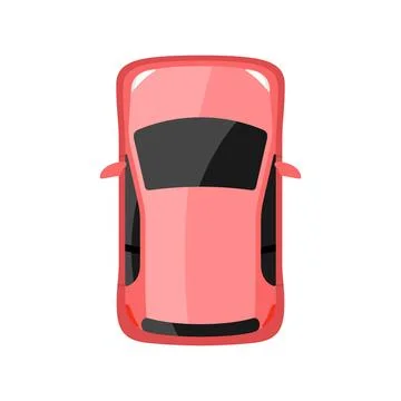 Pink car top view vector illustration Illustrazione stock