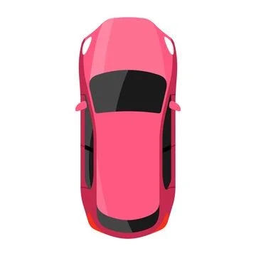 Pink car top view vector illustration Stock Illustration