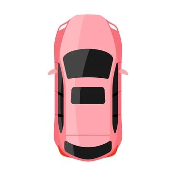 Pink car top view vector illustration Illustrazione stock