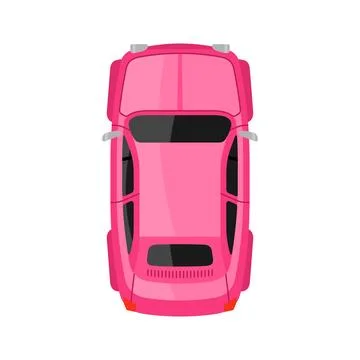 Pink car top view vector illustration Stock Illustration