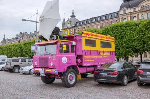 Pink Caravan Stock Photos