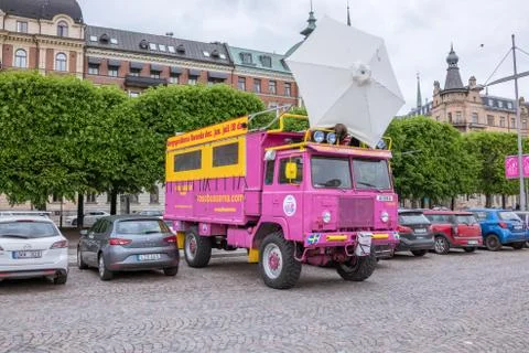 Pink Caravan Stock Photos
