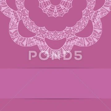 Pink Card With Ornate Zentagle Style Pattern