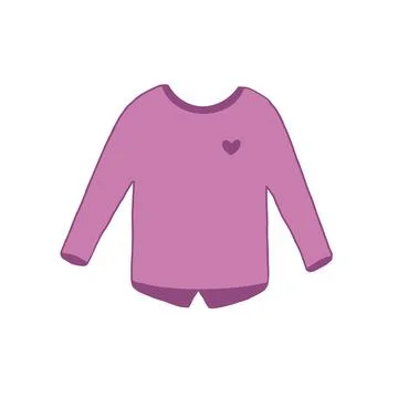 Pink cardigan with heart pattern. Vector illustration, white background Stock Illustration