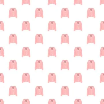 Pink cardigan repeating pattern creating a seamless background Ilustración de archivo