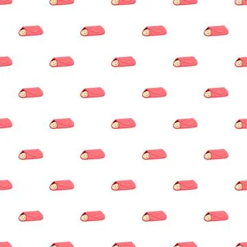 Pink cartoon burrito seamless pattern design Illustrazione stock