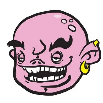 Pink cartoon face Stock Illustration