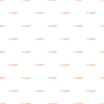 Pink cartoon fish seamless pattern with white background Stock Illustration