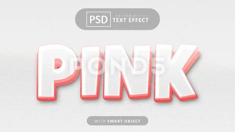 Pink cartoon style text effect PSD Template