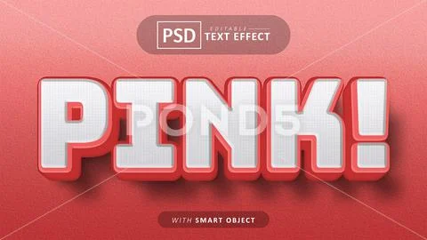 Pink cartoon text effect editable PSD Template