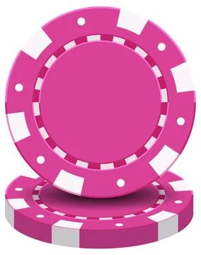 Pink Casino Poker Chips Vector Illustration for Gambling and Betting 库存插图