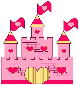 Pink castle Stock Illustration