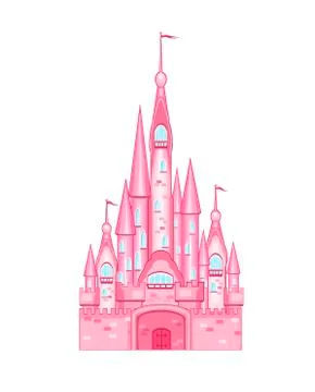 Pink castle for the princess Stock Illustration
