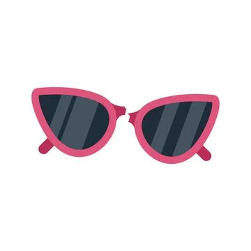 Pink cat eye sunglasses with broken frame icon Stock Illustration