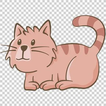 Pink cat lying on the floor Stock Illustration