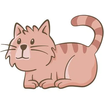 Pink cat lying on the floor Stock Illustration