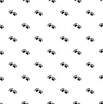 Pink cat seamless pattern. Meow and cat paws background vector illustration Stock Illustration