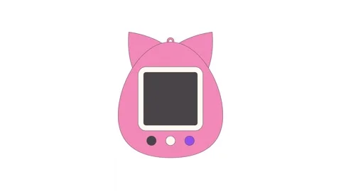 Pink Cat Virtual Pet Digital Toy Illustration Vídeo Stock 346618076