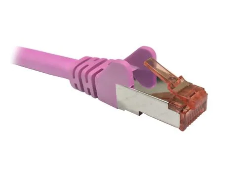 Pink CAT6A Ethernet Patch Lead Stock Photos