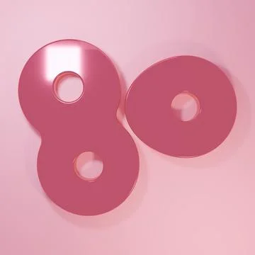 Pink Cell division process icon isolated on pink background. Minimalism con.. Illustrazione stock