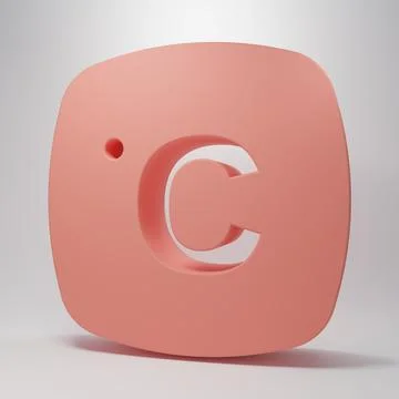 Pink Celsius icon isolated on pink background. Minimalism concept. 3D rende.. Stock Illustration