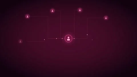 Pink Central Hub People Network Team Connect Glow 4K Loop Video stock 342604066