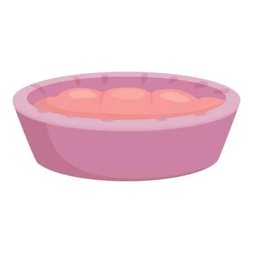Pink ceramic tray containing raw dough rising before baking Stock Illustration