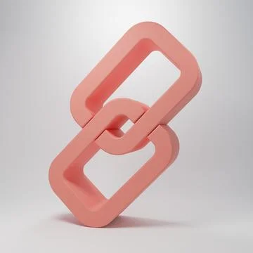 Pink Chain link icon isolated on pink background. Link single. Minimalism c.. 스톡 일러스트