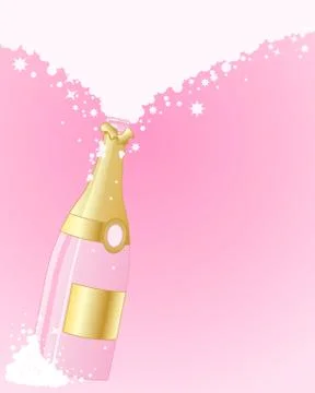 Pink champagne Stock Illustration